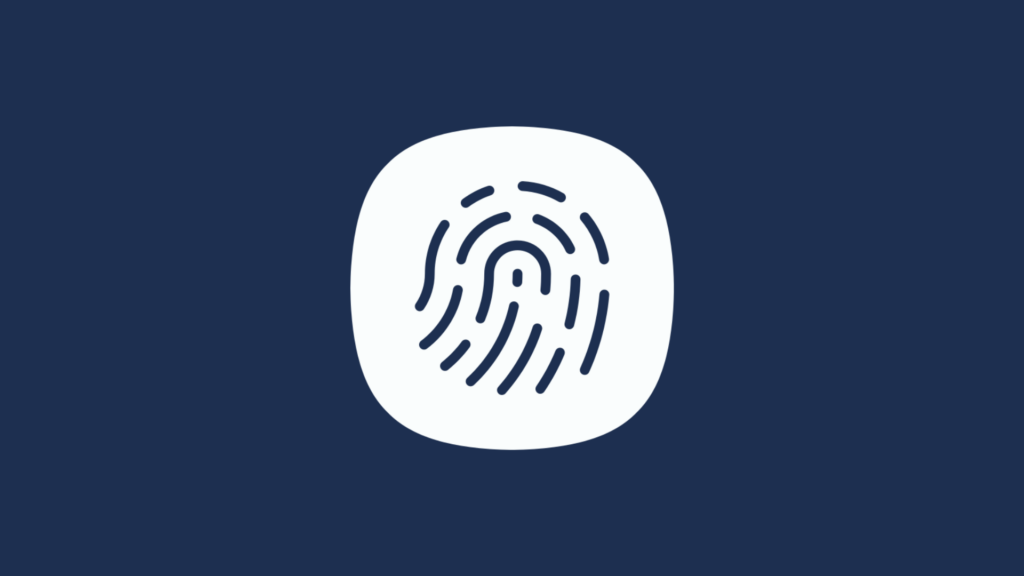 Iconic representation of a fingerprint, emphasizing individual identity and security.