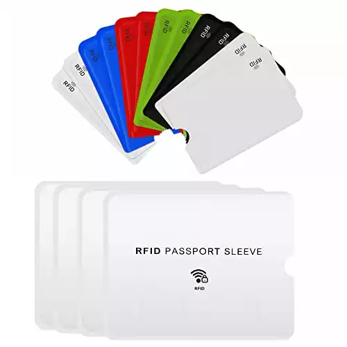 CM unisex-adult RFID Blocking Passport Sleeve Credit Card Cover for Identity Theft Prevention, 12 Pcs Card Sleeve and 4 Pcs Passport Sleeve, Multi