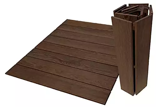 Roll Floor 11115 Outdoor Wood Mat, RV Rug, Mini-Deck, 32' x 42', Brown
