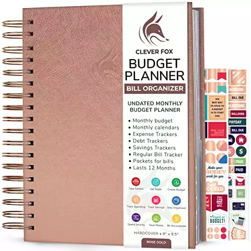 Clever Fox Budget Planner & Monthly Bill Organizer With Pockets. Expense Tracker Notebook, Budgeting Journal and Financial Planner Budget Book to Control Your Money. Large Size (8" x 9.5&...