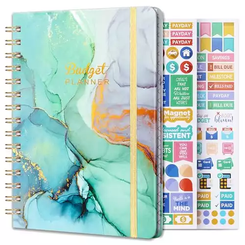 Budget Planner - Budget Book with Bill Organizer and Expense Tracker, 6" x 8.3", 12 Month Undated Account Book/Finance Planner to Take Control of Your Money, Monthly Budget Planner Start Any...