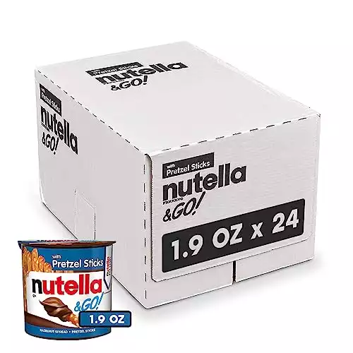 Nutella & GO! Bulk 24 Pack, Hazelnut And Cocoa Spread With Pretzel Sticks, Snack Cups, 1.9 Oz Each