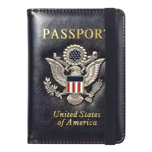 FACATH Passport Holder Case Passport Cards Protector Cover Wallet RFID Blocking Leather Card Case Travel Accessories Document Organizer
