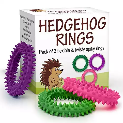 Sensory Ring and Fidget Toy 3 Pack Pink Purple Green | Soft, Flexible Rubber Spikes | Helps Reduce Stress and Anxiety| Promotes Focus and Clarity | Children, Youth, Adults Sensory Toys