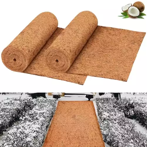 Riare 2 Pack 16 × 80 Inch No-Slip Ice and Snow Carpet Mats- Waterproof Outdoor Coconut Fiber Carpet Anti-Slip Coir Carpet Runner for Walkways, Front Door, Stairs, Porch Safe & Stable Walking