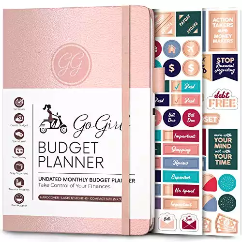 Gogirl Budget Planner and Monthly Bill Organizer – Financial Planner Organizer Budget Book. Bill Book to Control Your Money. Undated – Start Any Time, 5.3" x 7.7", Lasts 1 Year – Rose ...