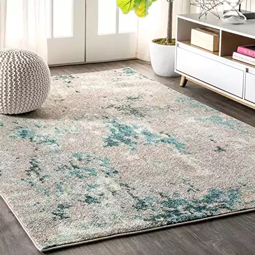 JONATHAN Y CTP103A-3 Contemporary POP Modern Abstract Vintage Faded Indoor Area-Rug Bohemian Easy-Cleaning High Traffic Bedroom Kitchen Living Room Non Shedding, 3 X 5, Gray/Blue