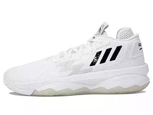 adidas Unisex Dame 8 Basketball Shoe, White/Black/Grey, 9.5 US Men