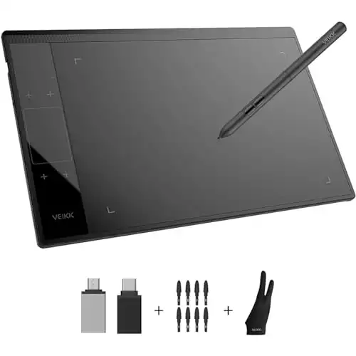 VEIKK A30 V2 Drawing Tablet 10x6 Inch Graphics Tablet with Battery-Free Pen and 8192 Professional Levels Pressure