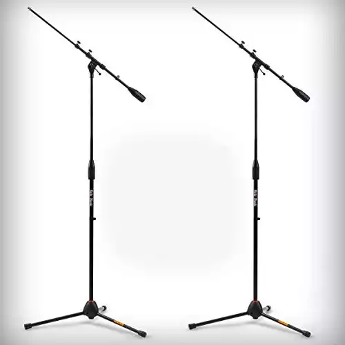 Hola! Music Mic Stand w/Adjustable Height for Home, Studio, Office or Stage Use – Standard Clutch 2 Pack