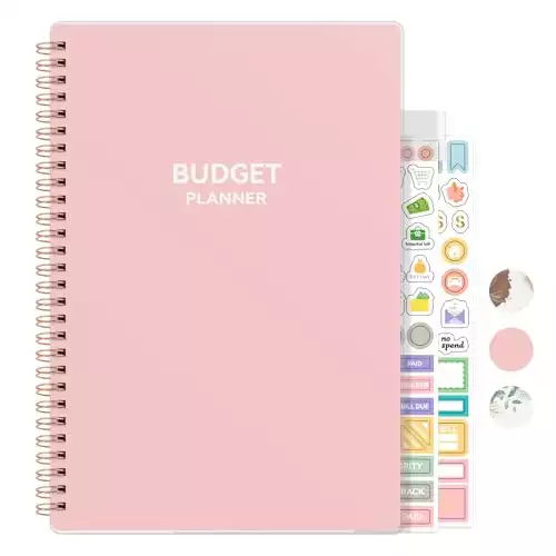 Budget Planner - Monthly Budget Planner Book with Expense Tracker Notebook, Undated 12 Month Financial Organizer to Manage Your Money Effectively, Bill Organizer & Account Book, 7”x10”, Pink