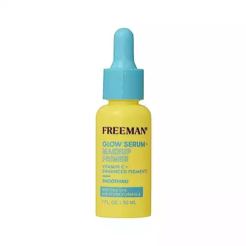 Freeman Restorative Glow Booster Serum + Makeup Primer, Lightweight Moisturizing Facial Serum, Long Lasting Makeup, Infused With Vitamin C, Brightens & Plumps Skin, 1.0 fl.oz./ 50 mL Bottle