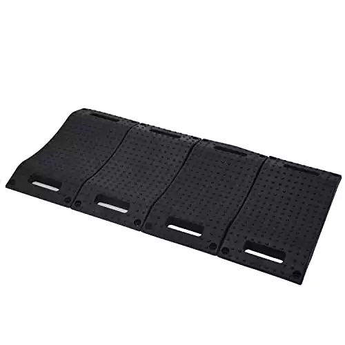Homeon Wheels Tire Saver Ramps Rubber Material Anti-Slip Pad Design,Car Tire Wheel Ramps for Flat Spot and Flat Tire Prevention, Tire Savers for Storage with Carrying Bag, Easy to Store 4 Pack (Black)