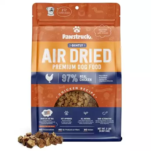 Pawstruck All Natural Air Dried Dog Food w/Real Chicken - Grain Free, Made in USA, Non-GMO & Vet Recommended - High Protein Limited Ingredient Wholesome Full-Feed - for All Breeds & Ages - 2lb...