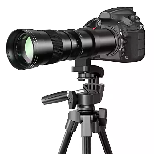 Lightdow 420-800mm f/8.3 Manual Zoom Super Telephoto Lens + T-Mount for Canon EOS Rebel T3 T3i T4i T5 T5i T6 T6i T6s T7 T7i SL1 SL2 6D 7D 7D 60D 70D 77D 80D 5D II/III/IV DSLR Camera Lenses