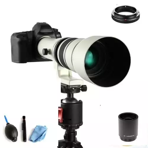JINTU 500mm/1000mm f/8 Manual Telephoto Lenses EF Lens for Canon EOS Rebel T8i T7i T7 T6 T3i T2i 4000D 2000D 1200D 1300D 850D 800D 600D 550D 60D 90D 80D 77D 70D 50D 6D 5D