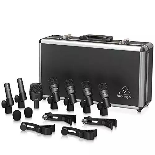 Behringer BC1200 Professional 7-Piece Drum Microphone Set for Studio and Live Applications, Black