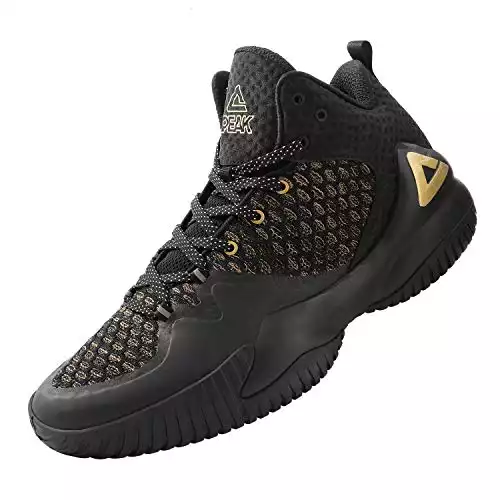 PEAK High Top Mens Basketball Shoes Lou Williams Streetball Master Breathable Non Slip Outdoor Sneakers Cushioning Workout Shoes for Fitness 7 US