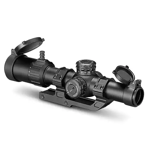 CVLIFE EagleTalon 1-6x24 LPVO Rifle Scope with 30mm Cantilever Mount-Illuminated BDC Reticle for .223/5.56 and .308/7.62