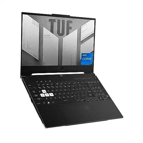 ASUS TUF Dash 15 (2022) Gaming Laptop, 15.6" 144Hz FHD Display, Intel Core i7-12650H, GeForce RTX 3060, 16GB DDR5, 512GB SSD, Thunderbolt 4, Windows 11 Home, Off Black, FX517ZM-AS73
