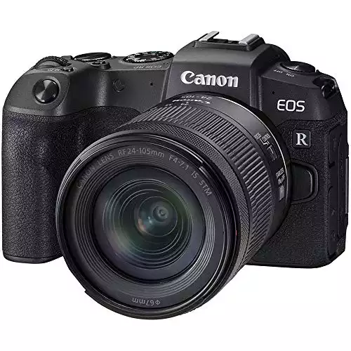 Canon EOS RP Full-Frame Mirrorless Interchangeable Lens Camera + RF24-105mm Lens F4-7.1 is STM Lens Kit- Compact and Lightweight for Traveling and Vlogging, Black (3380C132)