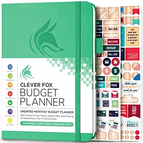 Clever Fox Budget Planner - Expense Tracker Notebook. Monthly Budgeting Organizer, Finance Logbook & Accounts Book to Take Control of Your Money. Undated Bill Tracker, Start Anytime. A5 Size - Eme...