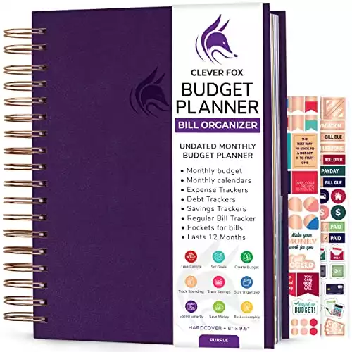 Clever Fox Budget Planner & Monthly Bill Organizer With Pockets. Expense Tracker Notebook, Budgeting Journal and Financial Planner Budget Book to Control Your Money. Large Size (8" x 9.5&...