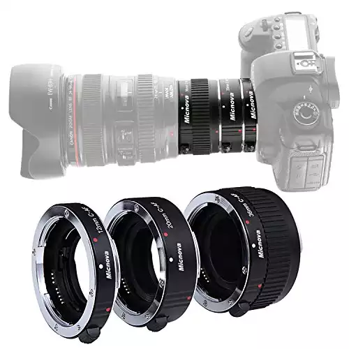 Macro Lens Tube Extension for Canon DSLR, Micnova KK-C68 Pro Auto Focus Macro Extension Tube Set for Canon EOS EF & EF-S Mount 5D2 5D3 6D 650D 750D Film Cameras (12mm 20mm and 36mm Tubes)