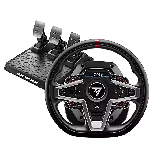 THRUSTMASTER T248P, Racing Wheel and Magnetic Pedals, HYBRID DRIVE, Magnetic Paddle Shifters, Dynamic Force Feedback, Screen with Racing Information (Compatible with PS5, PS4, PC)