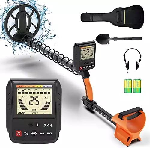 Metal Detector for Adults, Professional High Accuracy Waterproof Gold Detector with LCD Display, 10" Coil Adjustable Metal Detector for Treasure Hunting, 5 Modes, Advanced DSP Chip