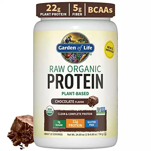 Garden of Life Vegan Protein Powder - 22g Raw Plant Protein, BCAAs, Probiotics & Digestive Enzymes - Gluten-Free, Non-GMO, Lactose Free - 1.5 LB
