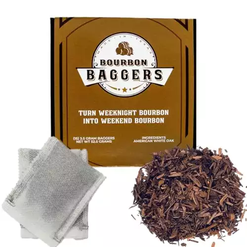 Bourbon Baggers - Barrel Finish in Your Glass 100% American Oak Infusion Bag. Infuse Your Whiskey, Wine, or Bourbon in Minutes, Not Weeks or Months (Toasted Barrel)