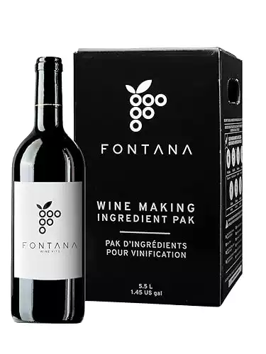 Fontana Pinot Noir Wine Kit | Wine Making Ingredient Kit - 6 Gallon Wine Kit | Premium Ingredients for DIY Wine Making | Makes 30 Bottles of Wine