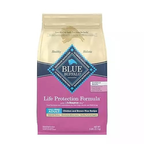 Blue Buffalo Life Protection Formula Natural Adult Small Breed Dry Dog Food, Chicken and Brown Rice 5-lb Trial Size Bag